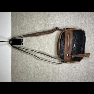 Chaps Two-Tone Small Crossbody Bag  Brown & Black Zipper